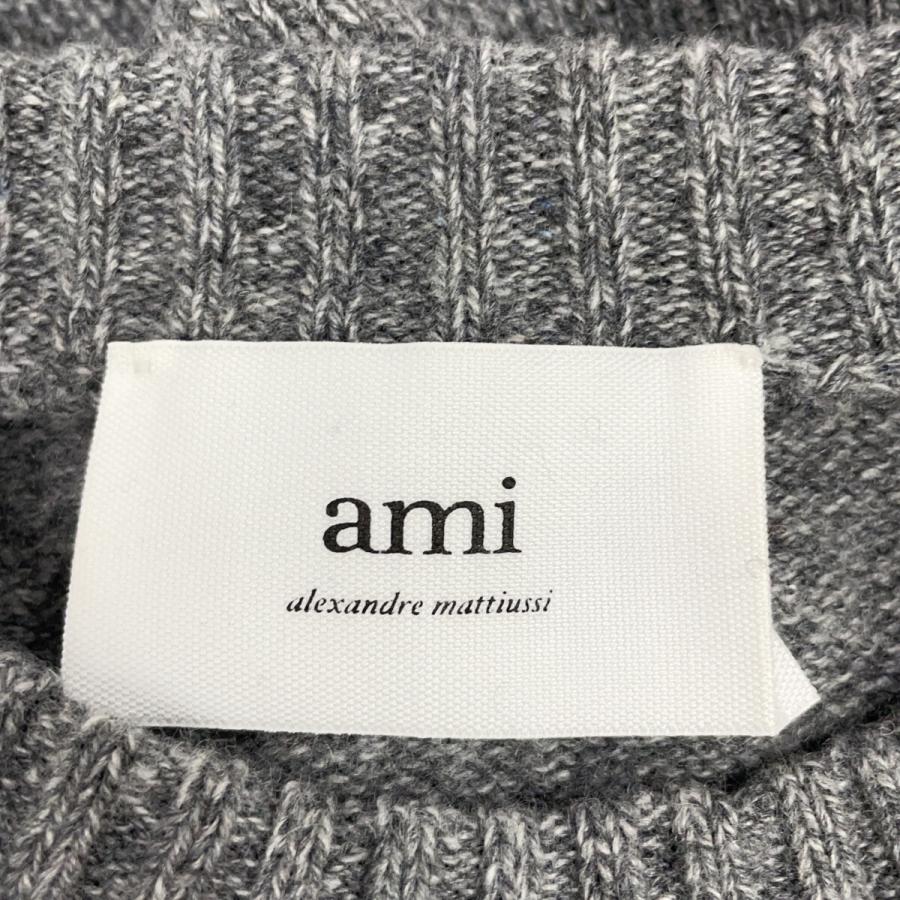 AMI PARIS アミパリス グレー ラウンドネック ニット XS トップス
