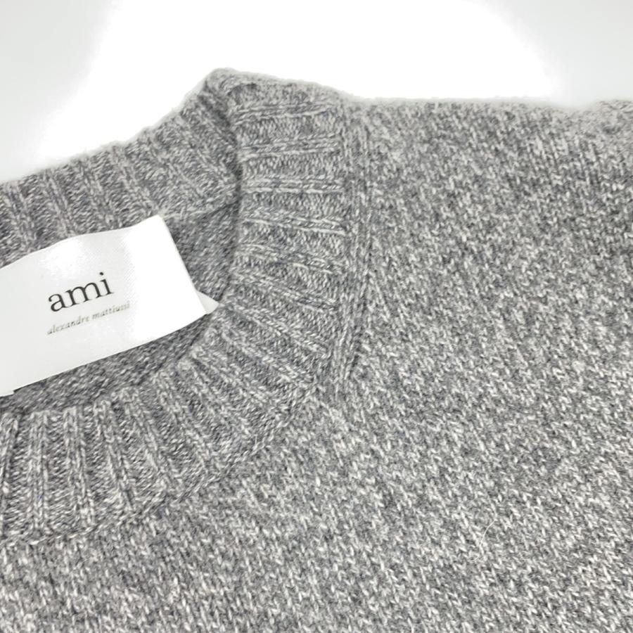 AMI PARIS アミパリス グレー  ラウンドネック ニット グレー XS トップス ウール レディース 中古