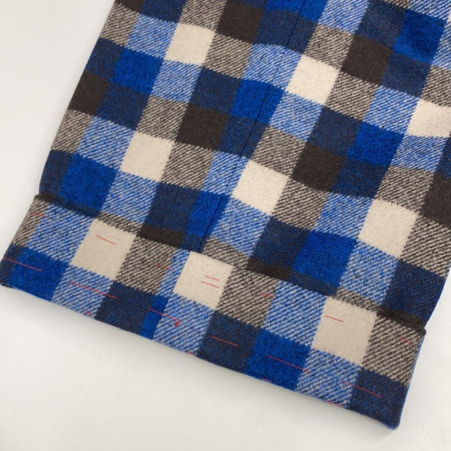 ISAIA イザイア ブルー 7270 チェック柄 ウールパンツ 50 ISAIA イザイア ブルー 7270 チェック柄 ウールパンツ ブルー×ブラウン