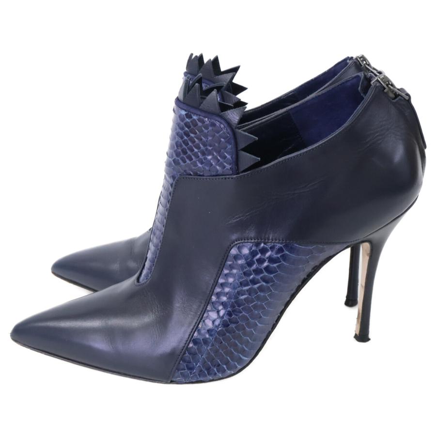 MANOLO BLAHNIK（マノロブラニク） レザー/パイソン ポインテッドトゥ
