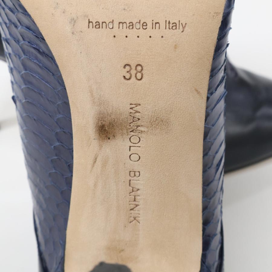 MANOLO BLAHNIK（マノロブラニク） レザー/パイソン ポインテッドトゥ