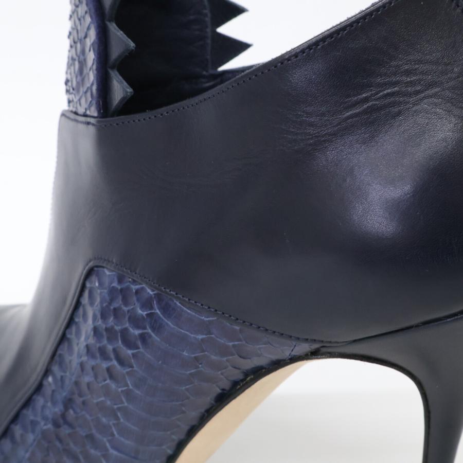 MANOLO BLAHNIK（マノロブラニク） レザー/パイソン ポインテッドトゥ