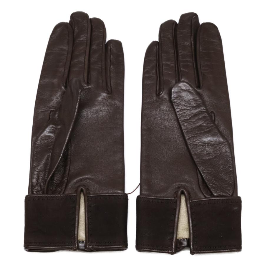 美品 HERMES エルメス ラムレザー グローブ 7 レディース : ブランド