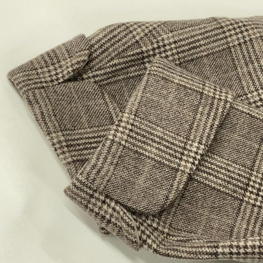 美品 Belvest ベルベスト ロングコート グレー系チェック 48 BELVEST（ベルベスト） ベージュ PT23DBA グレンチェック ダブルベスト