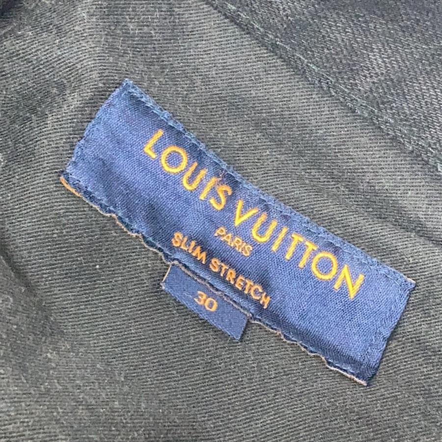 LOUIS VUITTON ルイヴィトン ブラック モノグラムパッチ デニムパンツ 