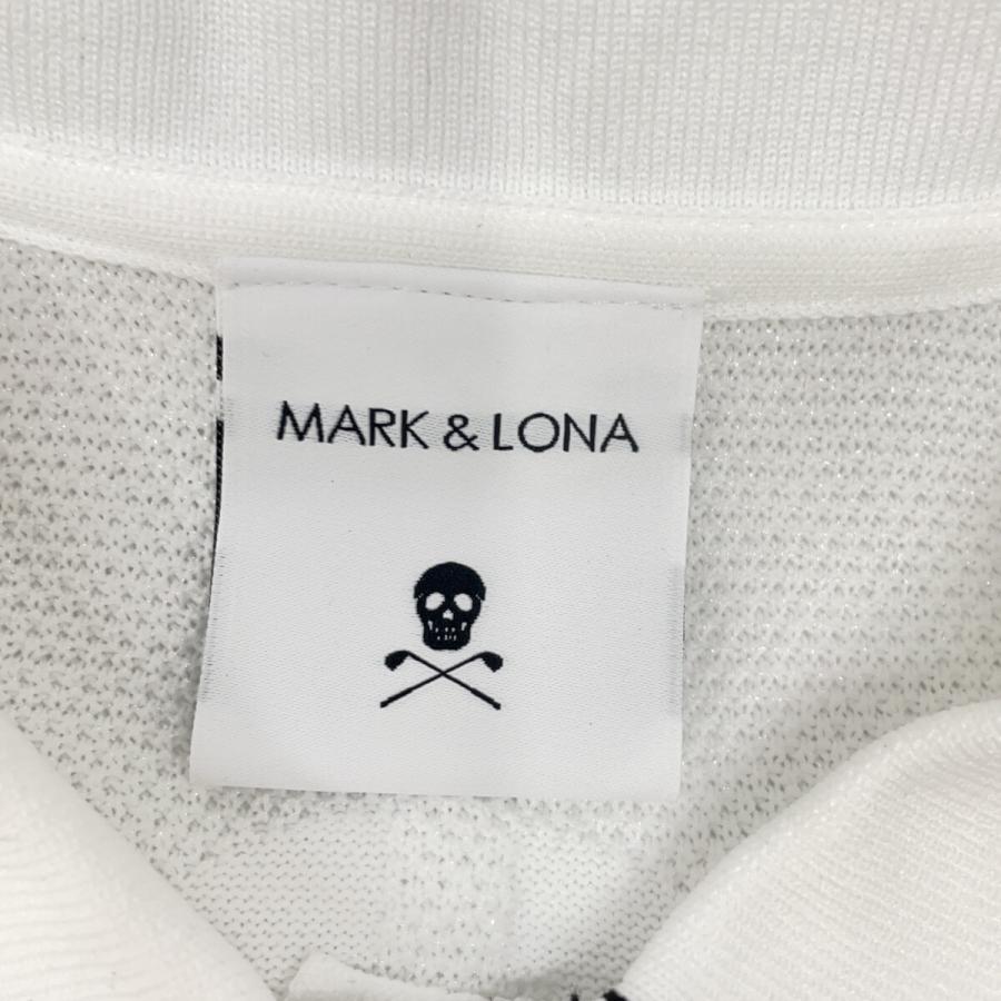 MARK&LONA マークアンドロナ MLW-6A-AB04 ホワイト ニットベスト ヘンリーネック シャツ ホワイト ブラック 38 トップス ポリエステル レディース 中古の画像