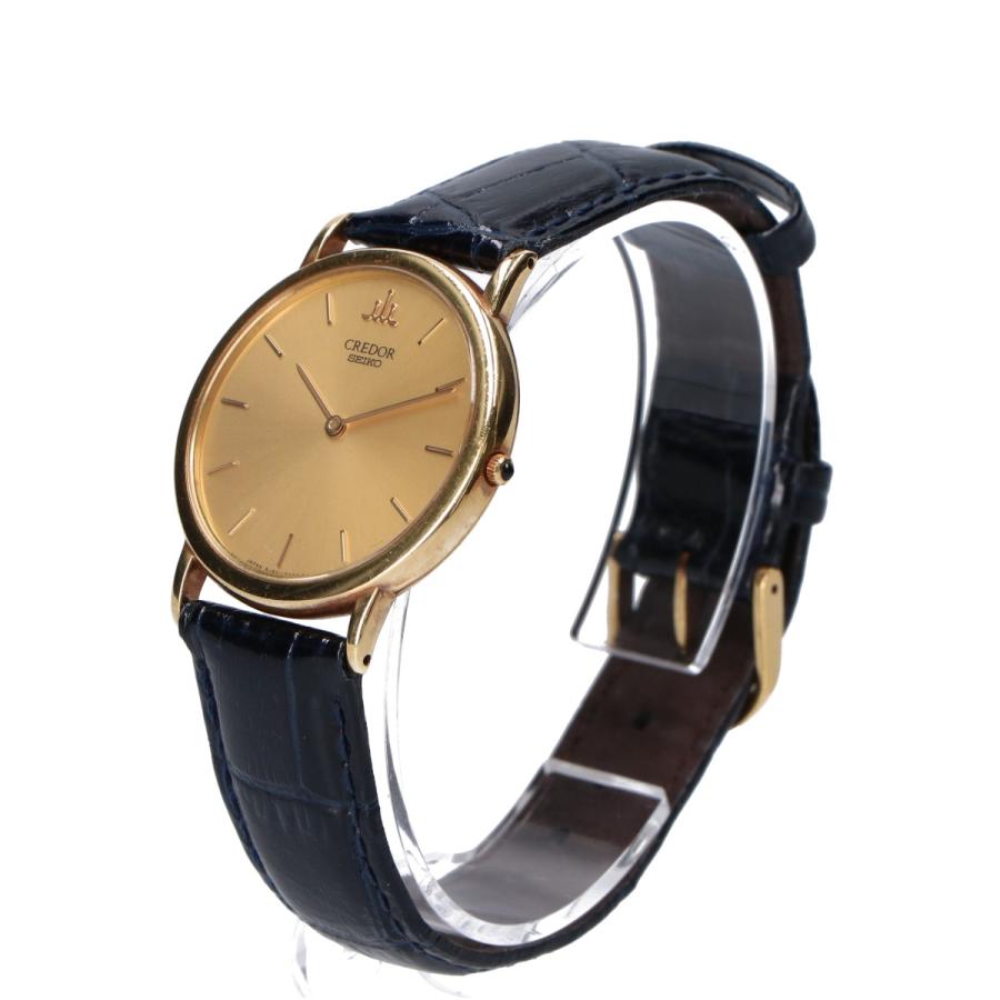 【稼働】SEIKO CREDOR 18KT ゴールド文字盤 デイト メンズ SEIKO CREDOR セイコー クレドール 18KT 8J80-7000 バーインデックス