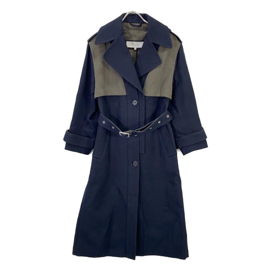 3.1 Phillip lim スリーワンフィリップリム P232-80001CLO ネイビー×カーキ トレンチコート コート XS レディース