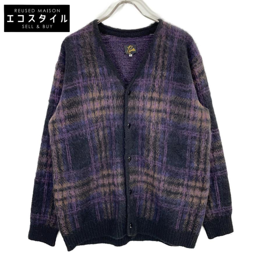 美品/ needles ニードルズ NS1505 チェック モヘアニット オーバー