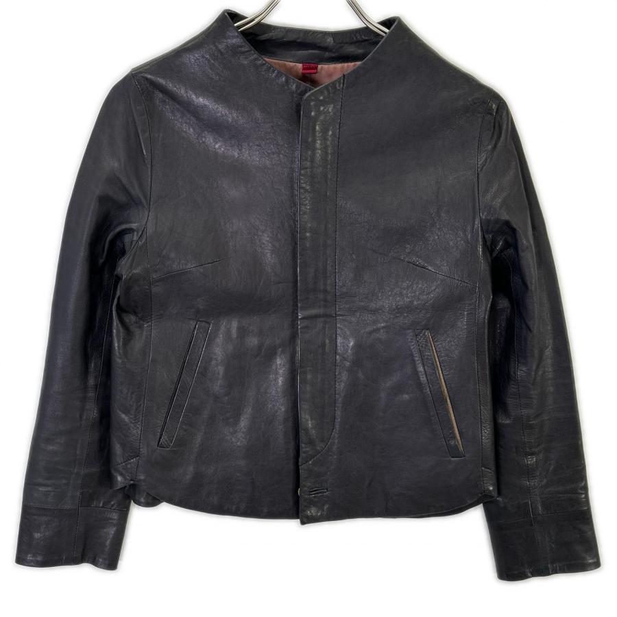 ✳︎pal'las palaceパラスパレス　ノーカラーラムレザージャケット Pal'las Palace（パラスパレス） Pallas Palace PLJK-9546C ブラック