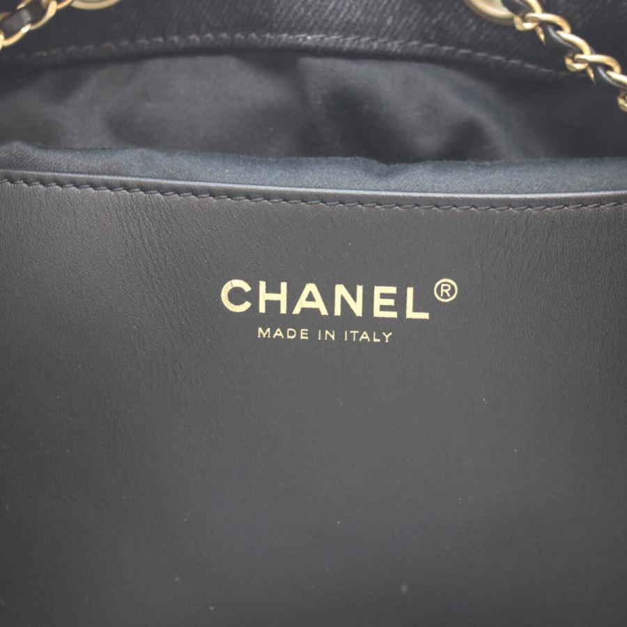 CHANEL（シャネル） 美品 AS5553 ブラック デニム ゴールド金具
