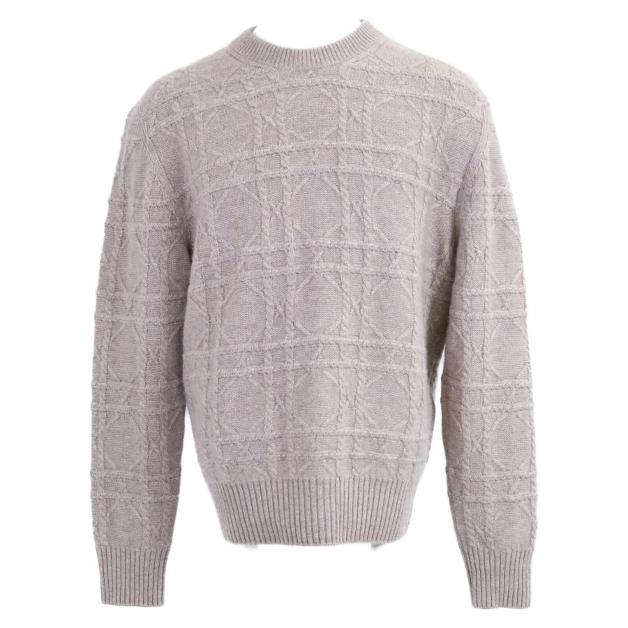 美品 国内正規   DIOR ディオール 513M627A7017 ディオールアイコン カナージュ ケーブルニット リネンxカシミヤセーター M メンズの画像