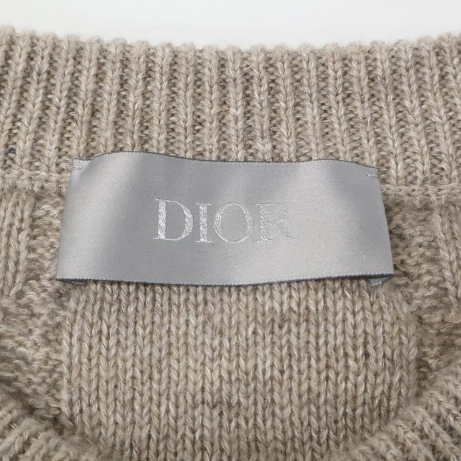 美品 国内正規   DIOR ディオール 513M627A7017 ディオールアイコン カナージュ ケーブルニット リネンxカシミヤセーター M メンズの画像