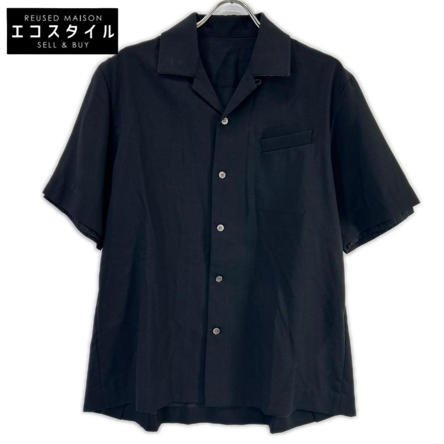 sacai（サカイ） 21-02458M レイヤードスーチング シャツ ブラック 1