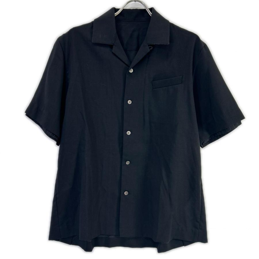 sacai（サカイ） 21-02458M レイヤードスーチング シャツ ブラック 1
