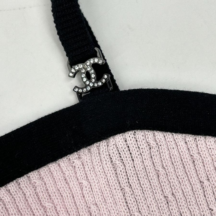 CHANEL シャネル  P72250 K10403 ﾋﾟﾝｸ ﾘﾎﾞﾝﾀｲﾃﾞｻﾞｲﾝ ﾆｯﾄｷｬﾐ 34 CHANEL - CHANEL シャネル P72250 K10403 ﾋﾟﾝｸ ﾘﾎﾞﾝﾀｲﾃﾞｻﾞｲﾝ ﾆｯﾄｷｬﾐ 34