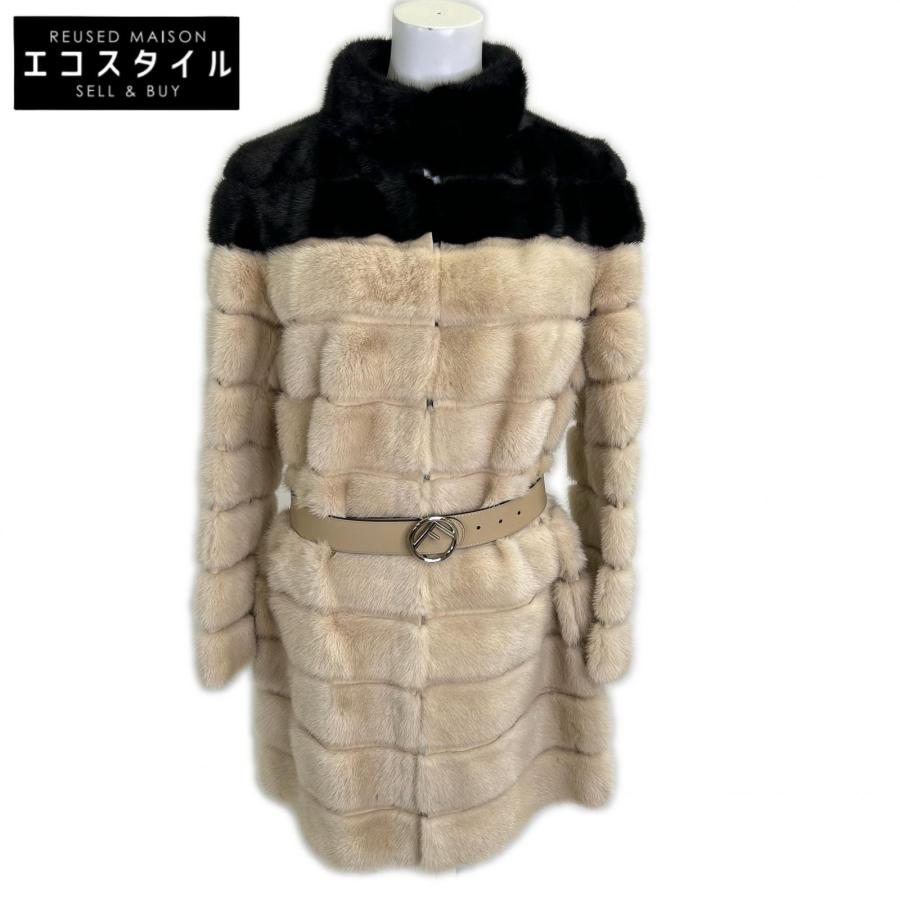 FENDI（フェンディ） 美品/ FNF93C ウエストベルト ミンク コート 38 
