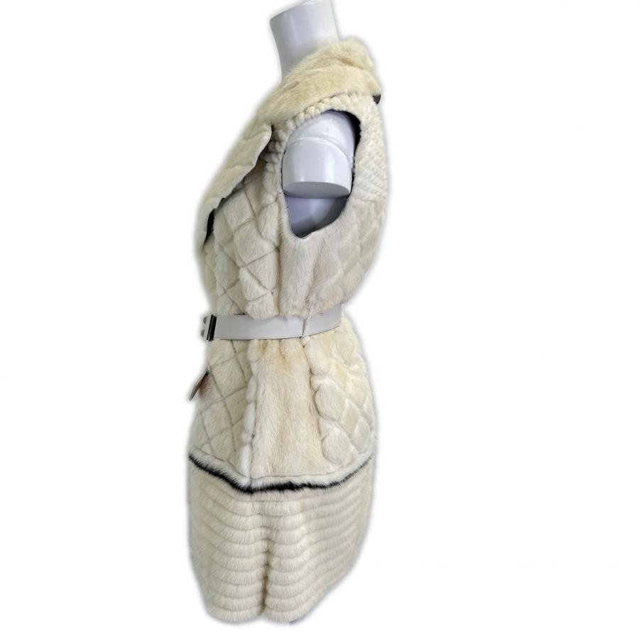 FENDI フェンディ  FNH407 ｳｴｽﾄﾍﾞﾙﾄ ﾌﾛﾝﾄﾌｯｸ ﾐﾝｸ ｼﾞﾚ 36 FENDI（フェンディ） 美品/ FNH407 ウエストベルト フロントフック