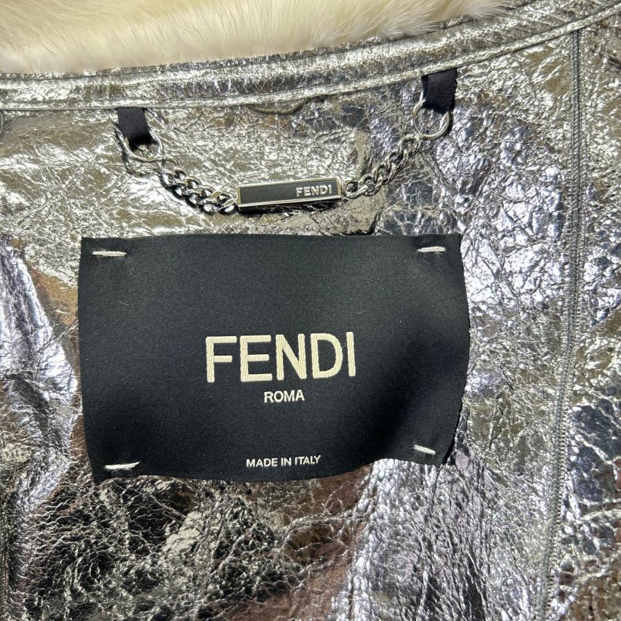 FENDI フェンディ  FNH407 ｳｴｽﾄﾍﾞﾙﾄ ﾌﾛﾝﾄﾌｯｸ ﾐﾝｸ ｼﾞﾚ 36 FENDI（フェンディ） 美品/ FNH407 ウエストベルト フロントフック