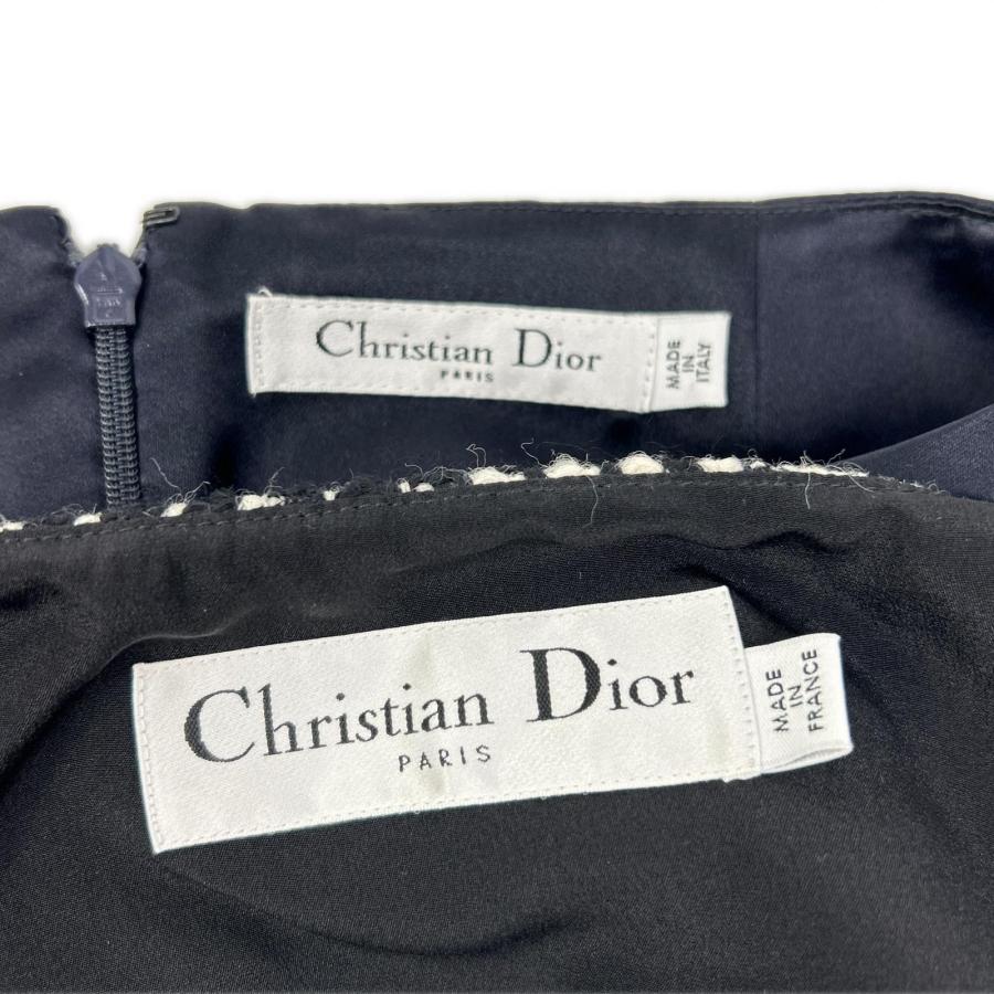 美品/  Christian Dior クリスチャンディオール 3A21105A1131/3A21327D1131 ガリアーノ期 ツイードセットアップ 36 レディース_9