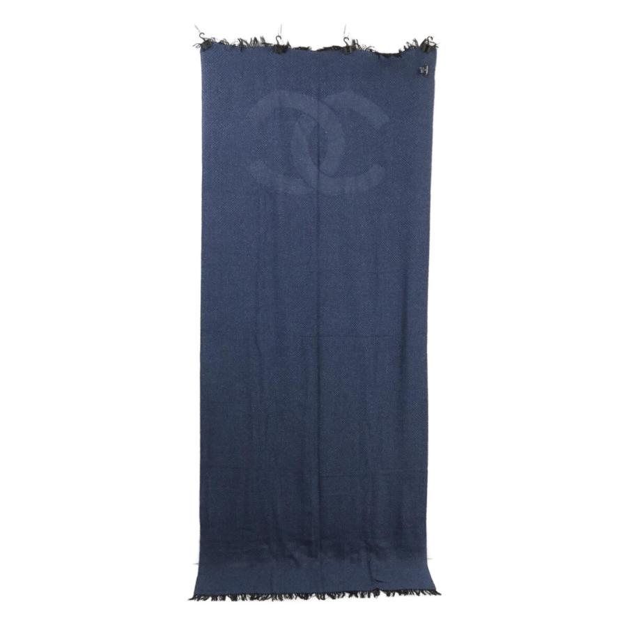 CHANEL】シャネル　ココマーク ロゴ カシミヤ×シルク ストール CHANEL（シャネル） 美品 ココマーク CHANELロゴ カシミヤ/シルク