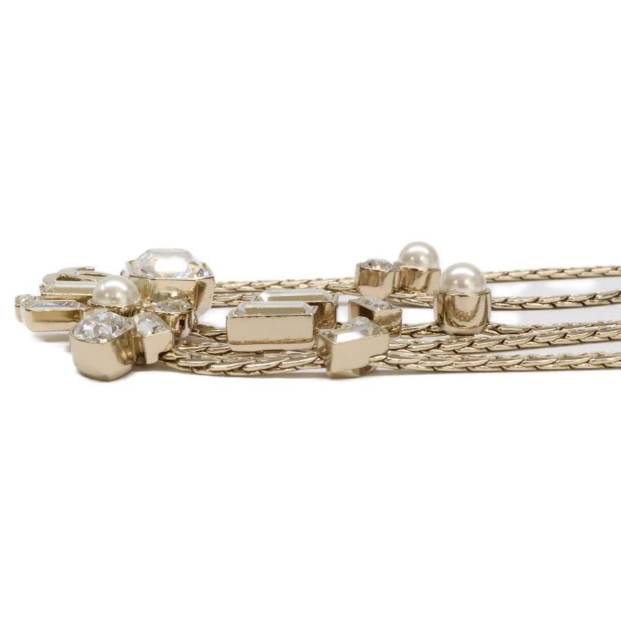 CHANEL シャネル A22C ココマーク ビジュー＆パール リボンチョーカー ネックレス レディース アクセサリーの画像