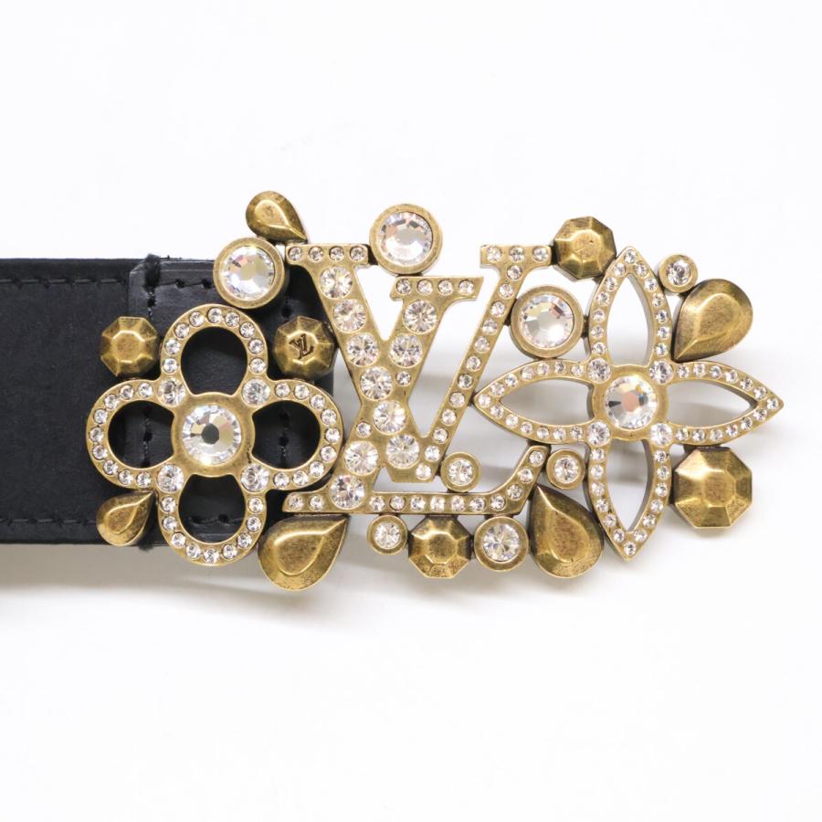 ルイヴィトン　サンチュール　フルール　ラインストーン　ベルト 希少品　85/34 美品 LOUIS VUITTON ルイヴィトン M9843 サンチュール フルール ライン