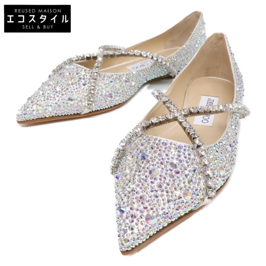 JIMMY CHOO ジミーチュウ 【新品同様】GEBEVI FLAT グリッター フラットシューズ 36 新品同様/ JIMMY CHOO ジミーチュウ GEBEVI FLAT グリッター フラット
