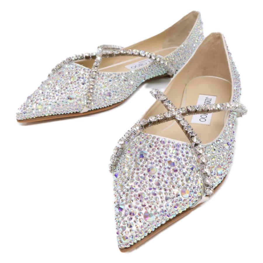 JIMMY CHOO ジミーチュウ フラットシューズ 新品同様/ JIMMY CHOO ジミーチュウ GEBEVI FLAT グリッター フラット