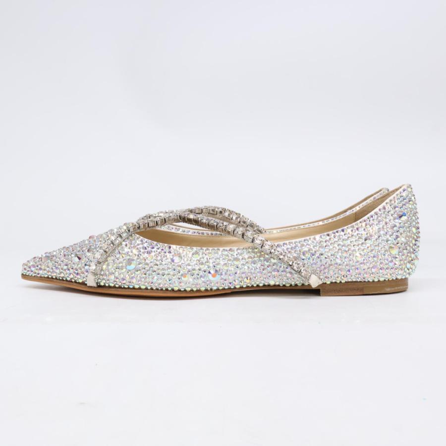 JIMMY CHOO グリッター フラットシューズ 新品同様/ JIMMY CHOO ジミーチュウ GEBEVI FLAT グリッター フラット