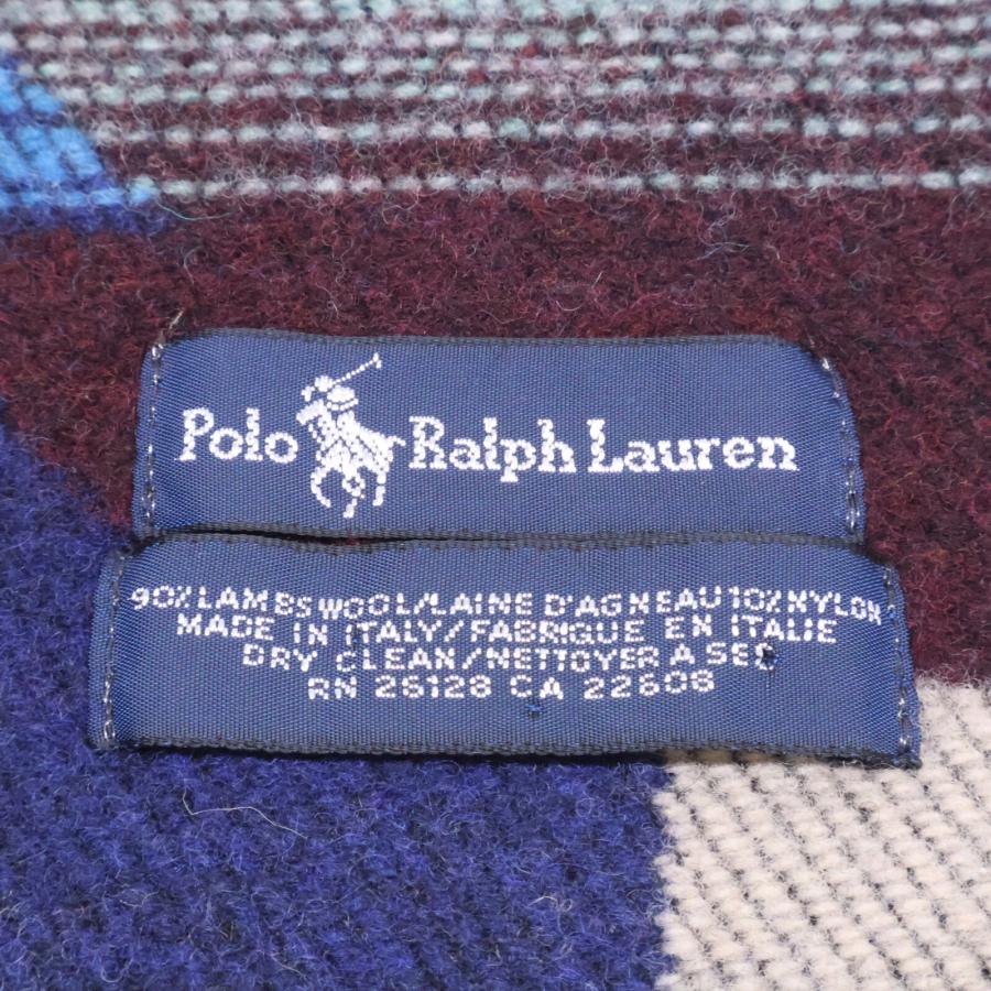 【美品】Polo Ralph Lauren イタリア製 ネイティブ柄マフラー POLO RALPH LAUREN（ポロ・ラルフローレン） ポロ ラルフローレン