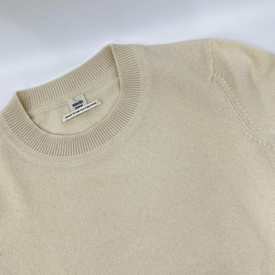 HERMES エルメス ホワイト カシミヤニットセーター アイボリー 36 