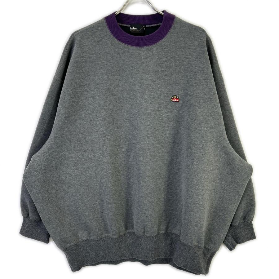 Color（カラー） kolor グレー×パープル 21WCMーT12202S ロゴ刺繍 