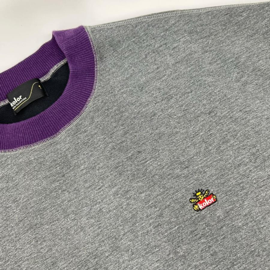 Color（カラー） kolor グレー×パープル 21WCMーT12202S ロゴ刺繍 