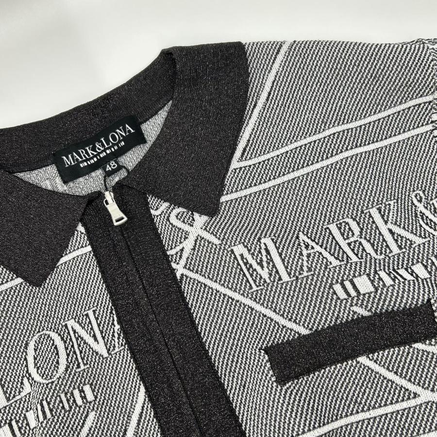 新品同様/  MARK＆LONA マークアンドロナ 26年製 MCM-6A-AB53 Jacquard-knit ポロシャツ 48 メンズの画像