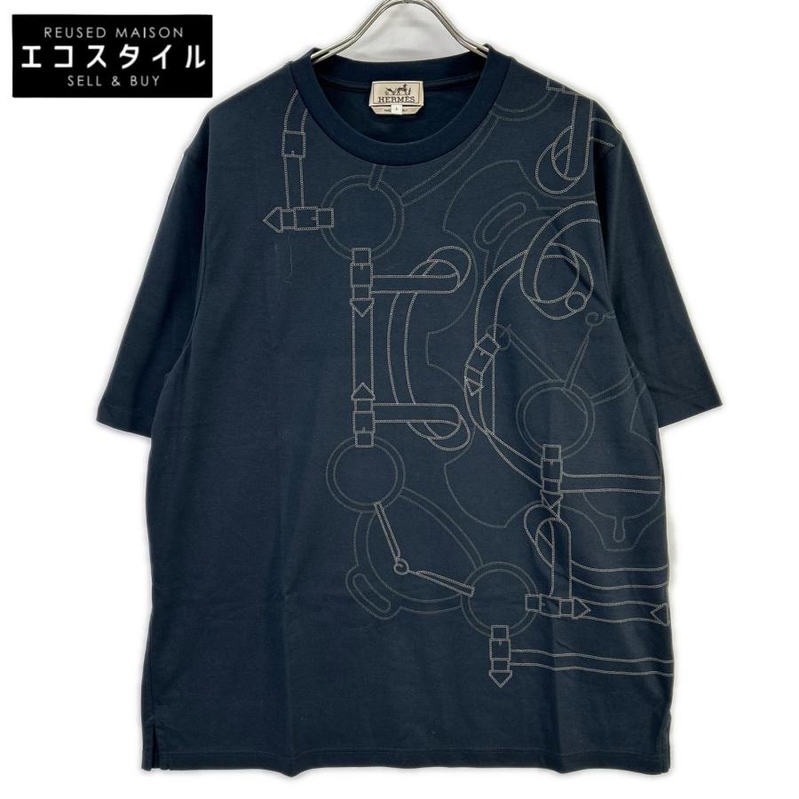 HERMES エルメス H657790HZ 黄金の拍車 Tシャツ ブラック L トップス
