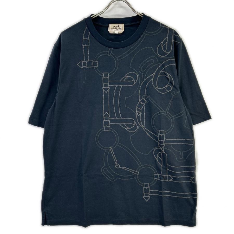 HERMES エルメス H657790HZ 黄金の拍車 Tシャツ ブラック L トップス