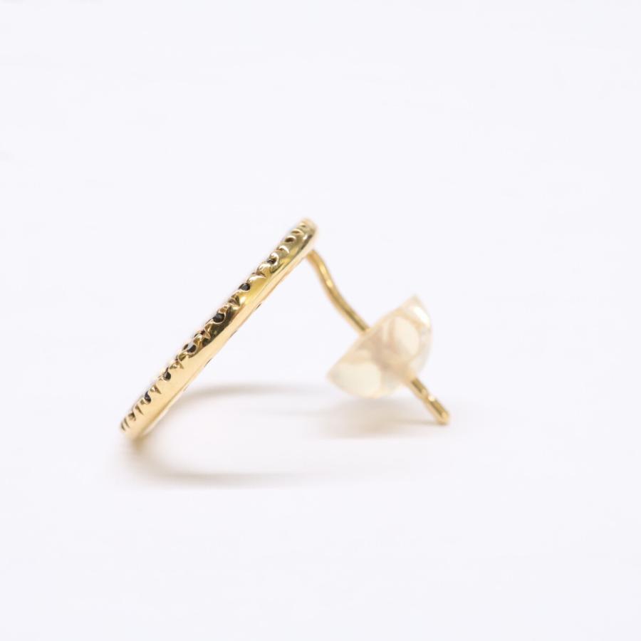 【美品】ビジュードエム Bijou de M ⚪︎サークルピアス　片耳 bijou de m ビジュードエム K18YG/ブラックダイヤモンド プチサークル