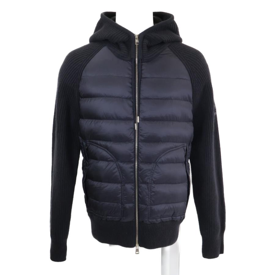 MONCLER モンクレール 美品 CARDIGAN TRICOT ニット切替 フーディダウンジャケット M MONCLER（モンクレール） 美品 CARDIGAN TRICOT ニット切替 フーディ