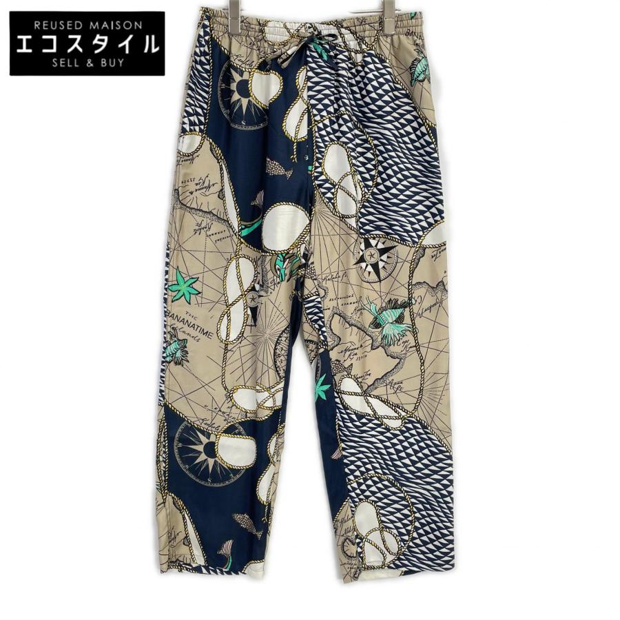 美品 アパルトモン BANANATIME バナナタイム シルク プリント パンツ BANANATIME（バナナタイム） 美品/ 22-030-570-0021 シルク プリント