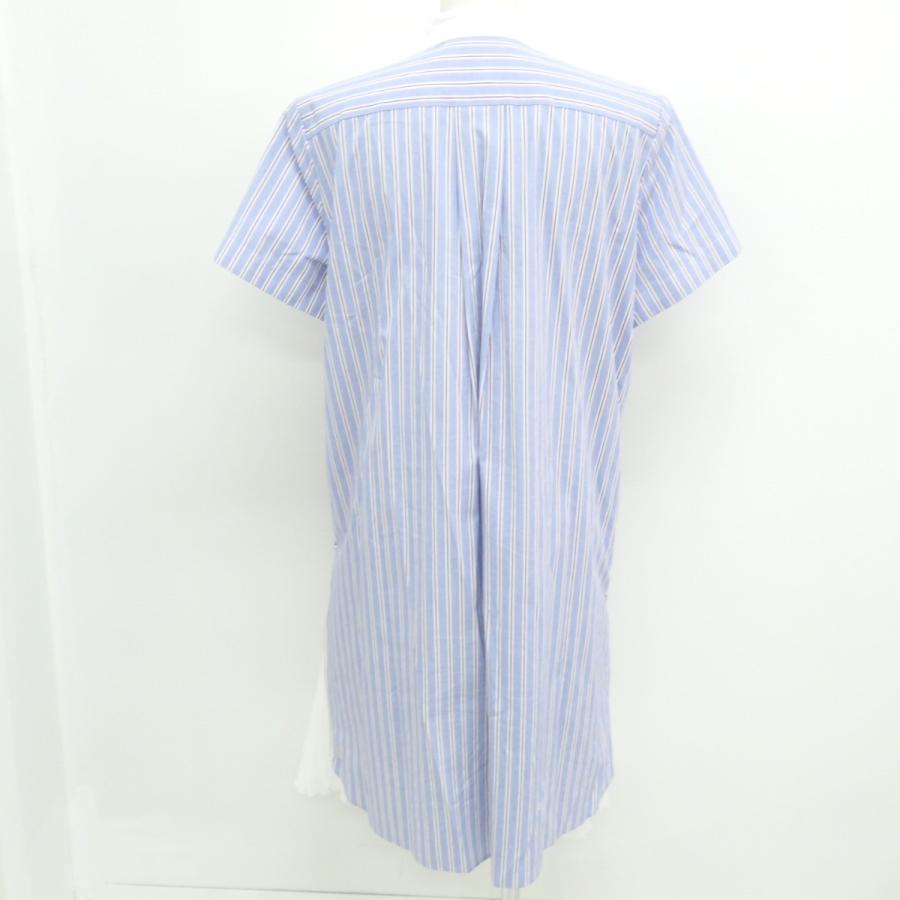 新品同様 19ss Sacai サカイ 19 044 コットン ストライプ サイドジップ シフォンプリーツ切替 半袖シャツワンピース 2 レディース ブランドショップエコスタイル 通販 Yahoo ショッピング