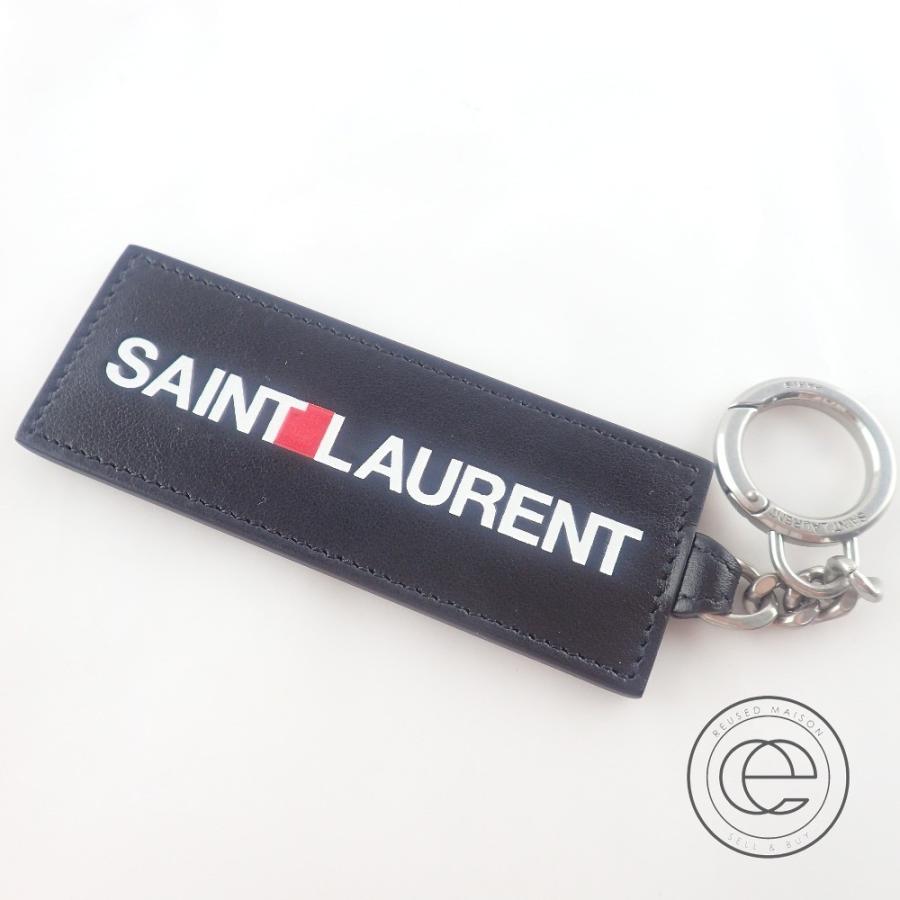 Saint Laurent サンローラン ロゴ レザープレート キーリング キーホルダー ブラック メンズ ブランドショップエコスタイル 通販 Yahoo ショッピング