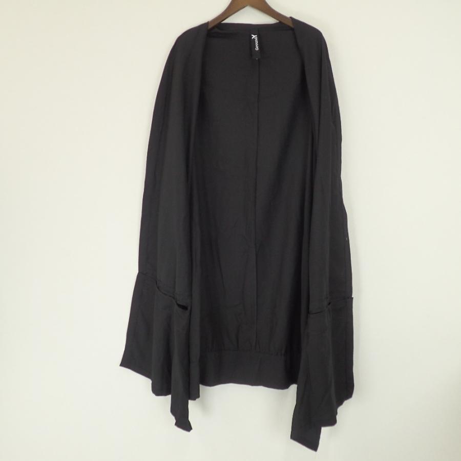 GroundY（グラウンドワイ） ロングカーディガン　L 黒 美品/ Ground Y グラウンドワイ GV-T19-100 ドルマンスリーブ
