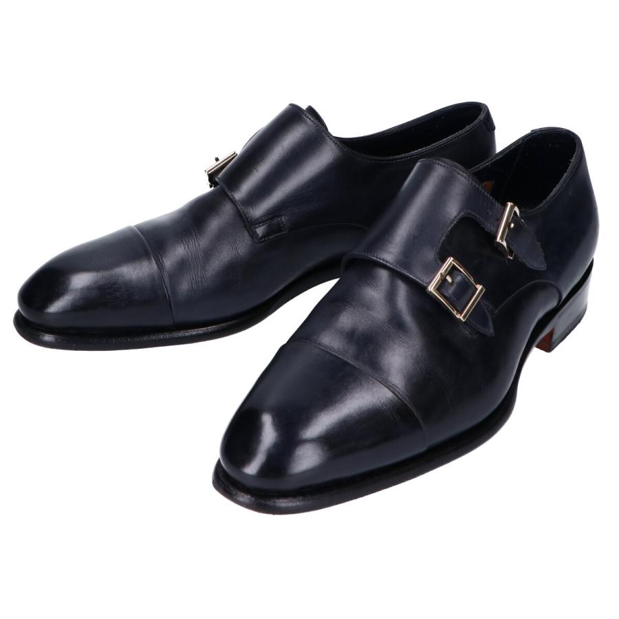 サントーニ　黒 モンクストラップ レザードレスシューズ　新品・未使用 Santoni（サントーニ）ダブルモンクストラップシューズ/紳士靴