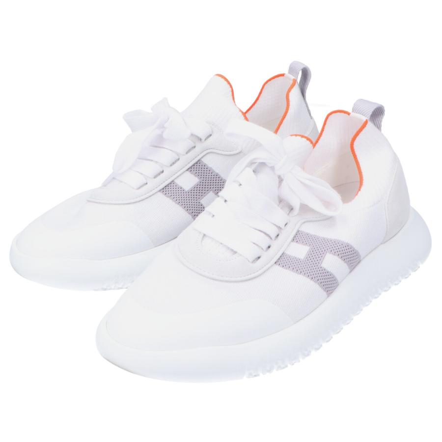 HERMES ホワイト/オレンジ スニーカー美品