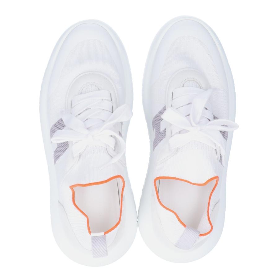 美品 HERMES エルメス クルー ニットスニーカー シューズ 38 ホワイト 