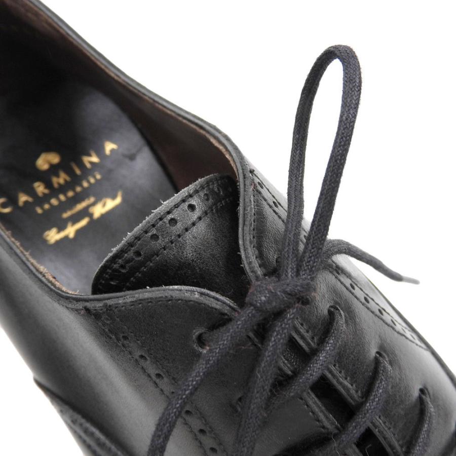 カルミナ セミブローグ ブラックレザードレスシューズ ダイナイト UK7.0 カルミナ セミブローグ ブラックレザードレスシューズ