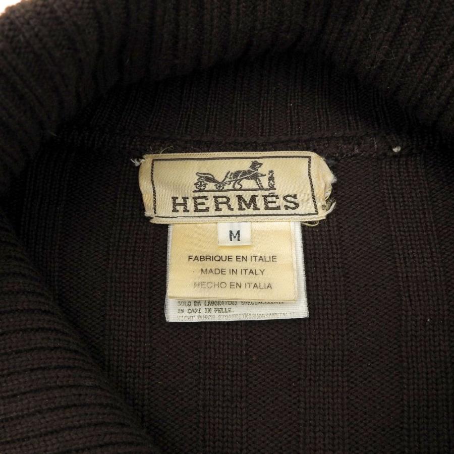 HERMES エルメス スエード切替 シルク カシミヤ ニットセーター