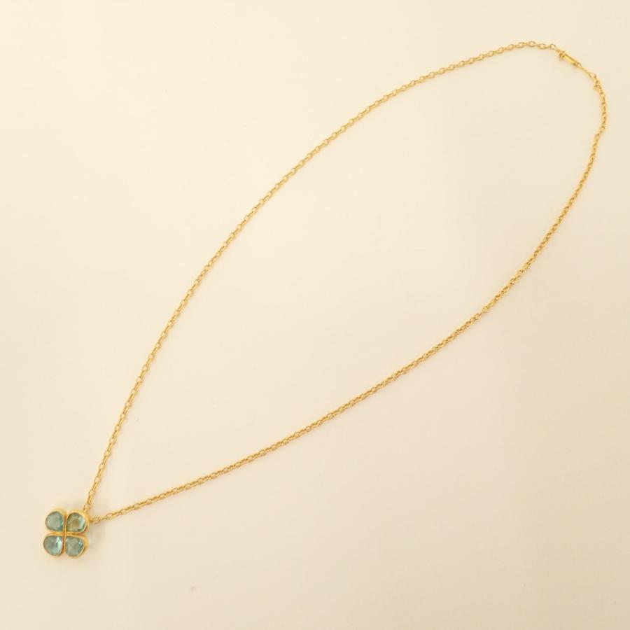 美品 Marie-Helene de Taillac マリーエレーヌドゥタイヤック 22k アパタイト ローズカット・クローバートップチェーン