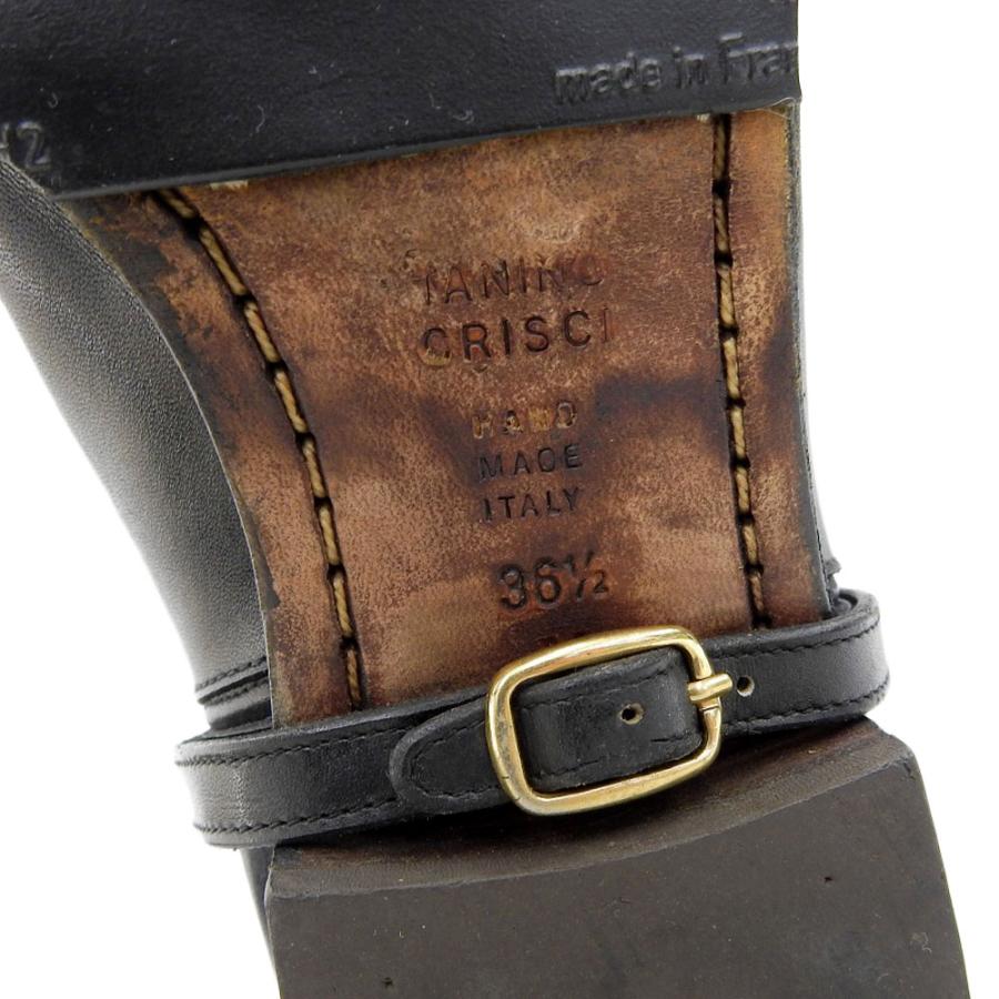 美品✨タニノクリスチー ベルト ロングブーツ ジョッキーブーツ 黒 EU37.5 美品 TANINO CRISCI タニノクリスチー ベルトデザイン ジョッキー